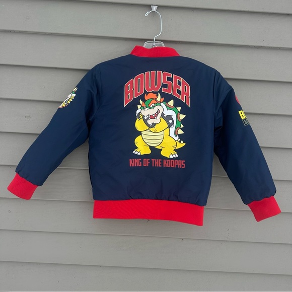Super Mario bowser bomber jacket Sz 7/8 - Picture 4 of 5